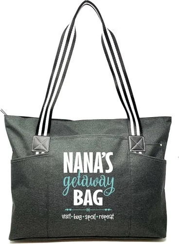 Miniatura 88 de Brooke & Jess Designs Bolso de mano para la abuela – Bolso de lona resistente con cremallera y bolsillo interior para la abuela para uso diario