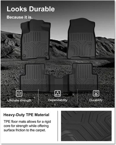 Miniatura 5 de KIWI MASTER Alfombrillas para Honda Civic 2016-2021, ajuste personalizado para todo tipo de clima, revestimientos de suelo de TPE resistentes, 2