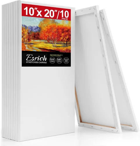 Miniatura 10 de ESRICH Paquete de 40 lienzos entelados para pintar de 8x10, lienzos en blanco para pintar - Algodón imprimado, lienzos de arte para pintura al óleo