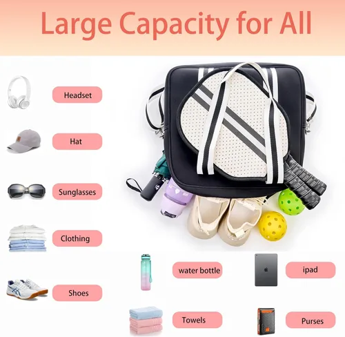 Miniatura 4 de Lindas Bolsas de Pickleball para Mujeres y Hombres, Bolso Tote de Pickleball para Mujeres, Bandolera de Pickleball para Mujeres