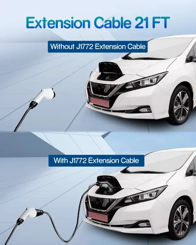 Miniatura 6 de Cable de extensión de cargador EV, cable de extensión J1772 de 40 amperios de 21 pies compatible con cargadores de vehículos eléctricos SAE J1772