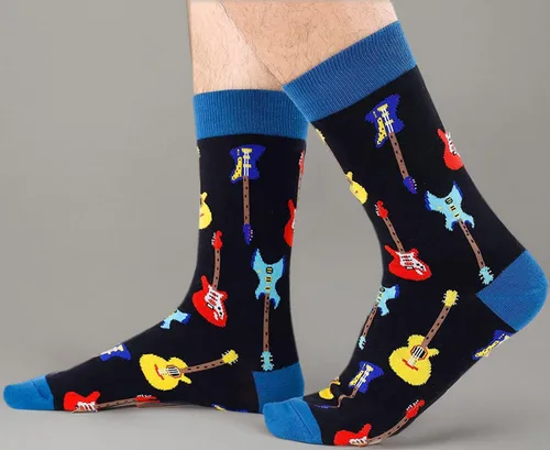 Miniatura 8 de HAPPYPOP Calcetines novedosos para hombre, calcetines de bolos de golf con bandera estadounidense, doctor, enfermera, optometría, música, regalos