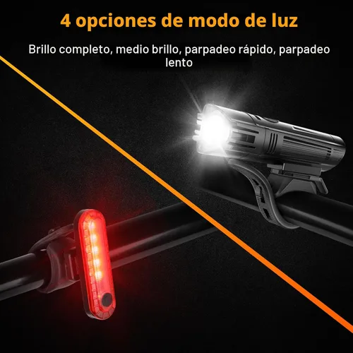 Miniatura 4 de Ascher Ultra Bright USB Rechargeable Bike Light Set, Powerful Bicycle Front Headlight and Back Taillight, 4 Light Modes, Easy to Install for Men