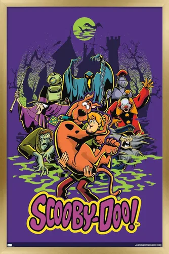 Miniatura 11 de Scooby-Doo - Póster de pared del grupo de villanos, 22.4 pulgadas de largo x 14.7 pulgadas de ancho, versión enmarcada de madera de granero