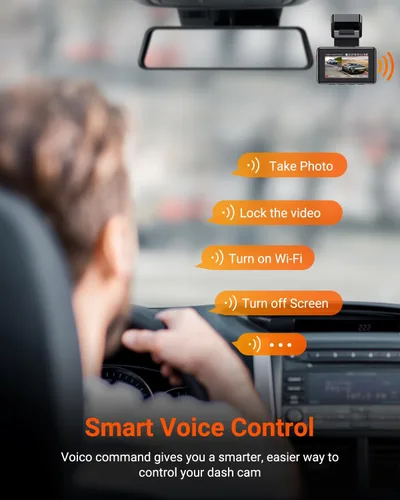 Miniatura 12 de Vantrue Cámara de tablero E2 delantera y trasera, cámara trasera de 2.7 K, STARVIS dual, cámara de tablero de 2.7K + 2.7K para automóviles, control