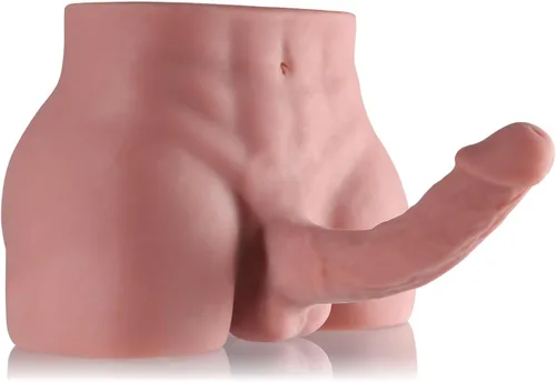 Muñeca sexual masculina marrón con consolador flexible, consolador grueso realista para mujeres, hombres, parejas homosexuales, 10.2 x 7.1 pulgadas,