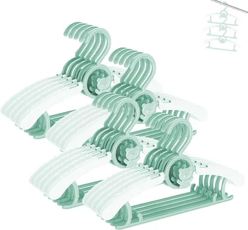Miniatura 15 de Perchas HGYZE para bebé para armario, colgador antideslizante de 11"-14" ajustable para ropa de bebé para guardería, colgador de plástico para niños