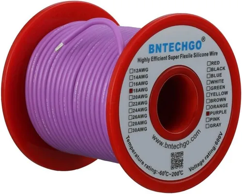 Miniatura 12 de BNTECHGO Carrete de alambre de silicona de calibre 16, rojo de 25 pies y negro, 25 pies, 2 cables separados, alambre de cobre estañado flexible