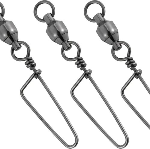 Dr.Fish Fishing Snap Swivels Ball Bearing Swivels Fishing Tackle Saltwater & Freshwater Coast-Lock Lure Snap Clips Terminal Tackle Line Leader