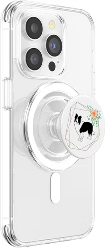 Miniatura 3 de Amante de Border Collie en blanco y negro para mujer, caminante de perros, mamá, PopSockets MagSafe PopGrip para iPhone