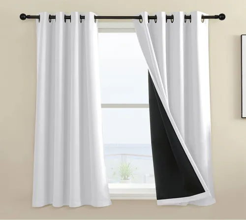 Miniatura 15 de Rutterllow - Cortinas 100% opacas, paneles de cortina con ojales, aislamiento térmico y bloqueo de luz para habitación y sala de estar