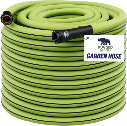 Rugged Rhino Manguera de jardín flexible de servicio pesado y ligera, 25 pies x 5/8 pulgadas, 4 capas a prueba de fugas, herramientas de jardinería