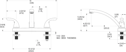 Miniatura 2 de Pfister G135-7000 Series - Grifo de cocina con 2 manijas, cromado