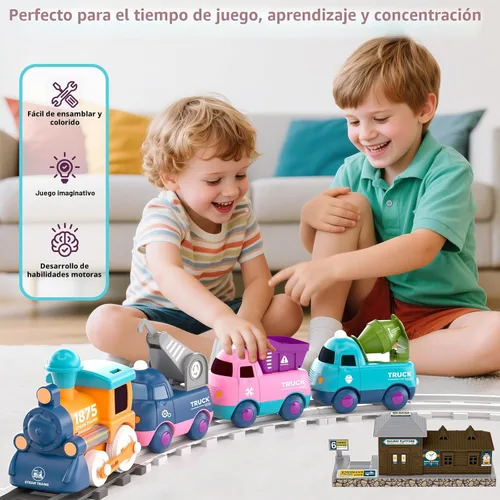 Miniatura 2 de Juego de tren para niños pequeños, juguete de tren eléctrico para niños de 3 a 5 años, juego de trenes de Navidad para niños de 4 a 8 años