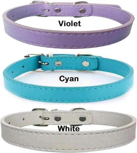 Miniatura 3 de Love Dream Collares de cuero para identificación de cachorros, 14 unidades, de poliuretano suave, ajustables, para identificación de arena