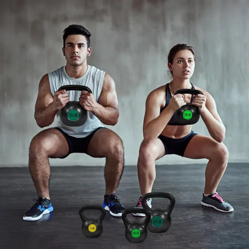 Miniatura 7 de Fitvids Juego de pesas rusas para entrenamiento de fuerza, pesas rusas