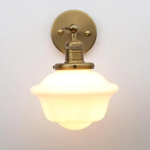 Miniatura 8 de Pathson Modern Wall Sconce, Milk White Bathroom Vanity Light Fixture, Wall Lighting for Bedroom Living Room Hallway Home Decor