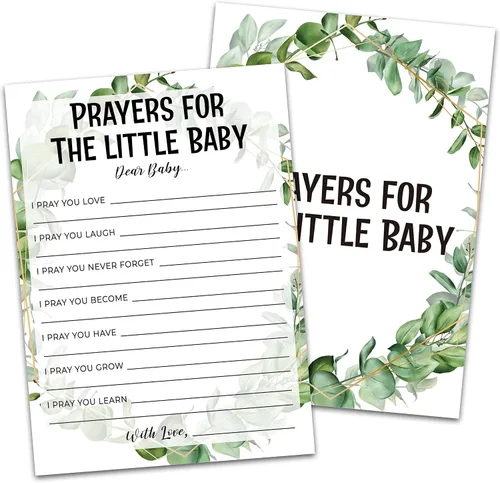 Miniatura 14 de Greenery - Tarjetas de juego de eucalipto para baby shower, suministros de fiesta de revelación de género de la selva tropical, diseño neutro
