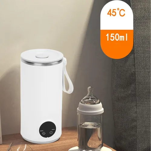 Miniatura 3 de Hervidor eléctrico portátil recargable – Hervidor eléctrico de viaje de 13.5 fl oz, con agitador giratorio, mini hervidor de té de acero inoxidable