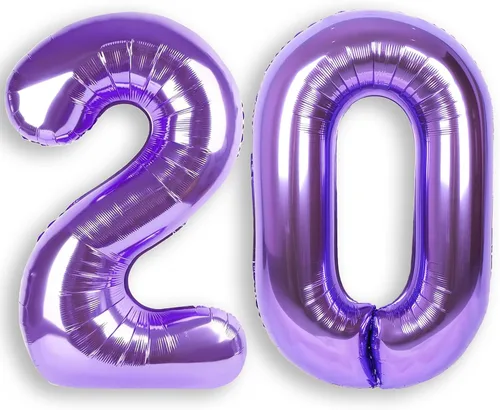 Miniatura 12 de Globo de número 0 de 40 pulgadas de RainbowQ Party, grande, color púrpura, para niños o niñas, números del 0 al 9, de papel de aluminio y Mylar