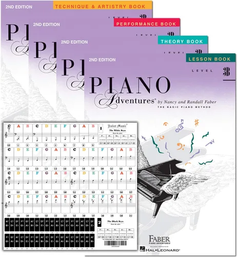 Piano Adventures Level 3B Juego de aprendizaje por Nancy Faber - Lección, teoría, rendimiento, técnica y arte y teclas de piano de música Julieta