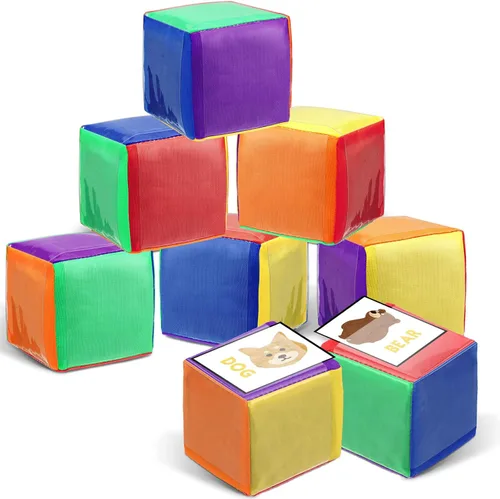 8 dados educativos de 3.15 pulgadas, cubos de bolsillo para enseñanza, dados grandes de espuma transparente para el aula de niños, cubo suave de 6