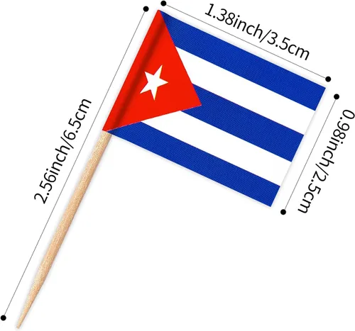 Miniatura 3 de ZXvZYT Banderas de palillos de dientes cubanos con bandera de Cuba, decoración pequeña para cupcakes de Cuba, decoración de frutas y cóctel