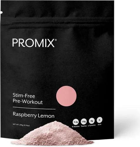 ProMix Nutrition Polvo de preentrenamiento sin estimulaciones, limón de frambuesa, 9.67 oz, maximiza la concentración, la energía y el rendimiento,