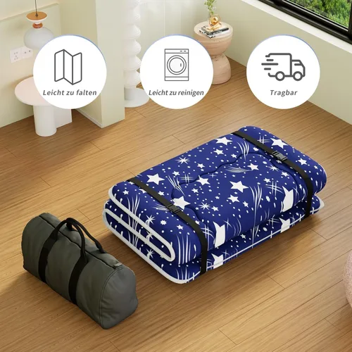 Miniatura 2 de Kiseely Colchón de futón japonés, plegable, tapete de tatami portátil, almohadilla para dormir con bolsa y correa, colchón grueso para dormir