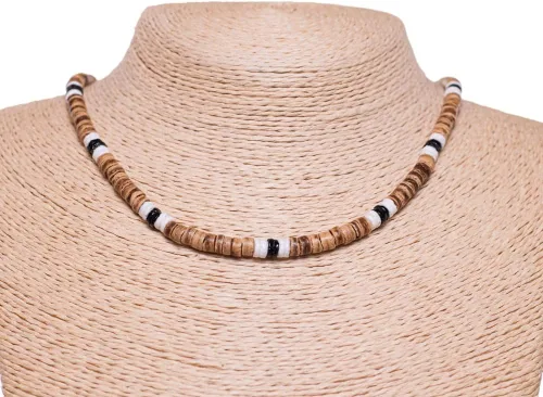 Miniatura 22 de BlueRica Collar de cuentas de concha de coco y puka (18")