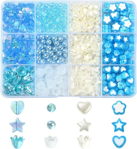 Miniatura 10 de LiQunSweet 200 cuentas acrílicas opacas de 0.315 pulgadas (0.315 in), cuentas redondas de color AB, cuentas sueltas espaciadoras para fabricación