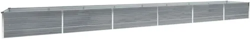 Miniatura 10 de vidaXL Cama de jardín elevada, cama de flores elevada, maceta de acero galvanizado, maceta al aire libre para patio, jardín, verduras, hierbas, gris