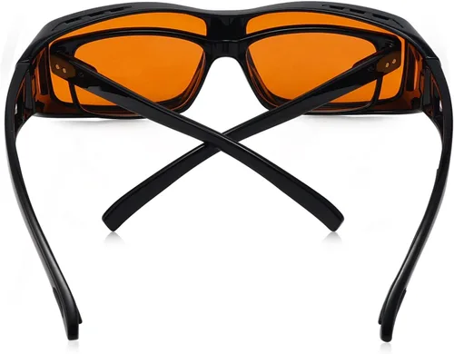 Miniatura 4 de Eyekepper Fitover - Lentes de computadora con bloqueo de luz azul, 100 % reducción de luz azul, lentes color ámbar negro 1805-negro-100% bloqueo