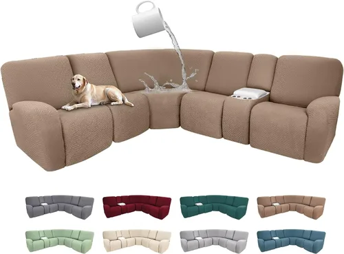 Miniatura 73 de Fundas de sofá reclinable seccional 100% impermeables para sofá reclinable en forma de L, funda de sofá modular de esquina en forma de L, fundas