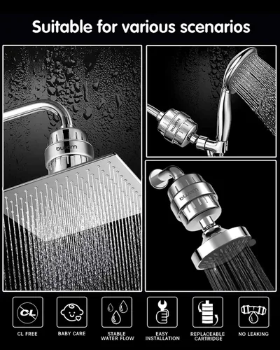 Miniatura 4 de Cartucho de filtro de ducha de 15 etapas, cartucho de filtro de reemplazo universal de alto rendimiento, elimina el cloro, metales pesados y otros