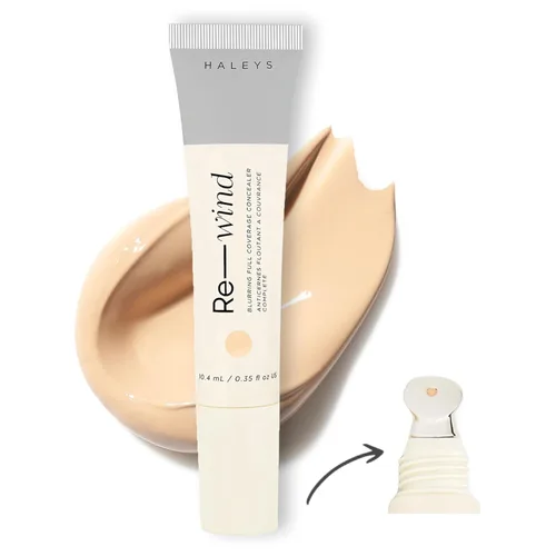 HALEYS Re-wind Corrector iluminador de cobertura completa, corrector de color para ojeras, líneas finas y enrojecimiento, de larga duración, sin C.