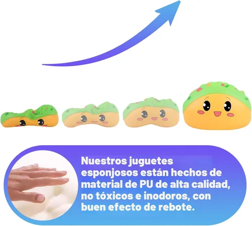 Miniatura 2 de Anboor - Peluche con forma de taco, lento, de levantamiento lento, juguete para niños, suave, forma de tacos mexicanos, perfumados, alivio