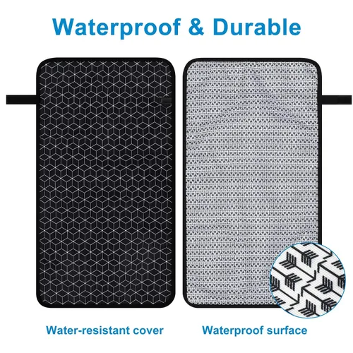 Miniatura 2 de Accmor Cambiador de pañales portátil, tapete cambiador de bebé impermeable, plegable y portátil, cambiador de viaje para bebé, negro