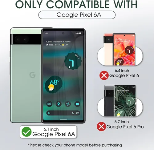 Miniatura 2 de Paquete de 3 protectores de pantalla para Google Pixel 6A, película protectora de TPU flexible autorreparable para Google Pixel 6A, película