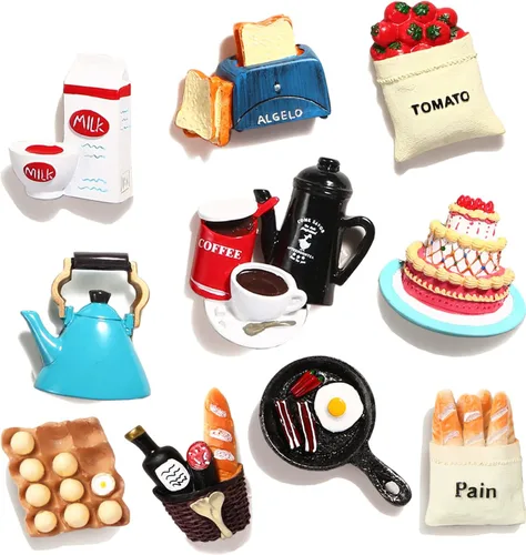 Miniatura 8 de 12 piezas de imanes para nevera de alimentos, divertidos imanes para nevera, pegatinas de nevera para la cocina, imanes decorativos de resina
