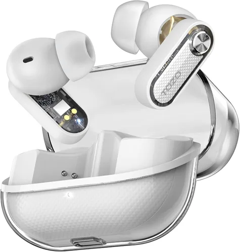 Miniatura 10 de TOZO Crystal Pods - Auriculares inalámbricos híbridos con cancelación activa de ruido, controladores de 0.394 in, graves profundos, 4 micrófonos