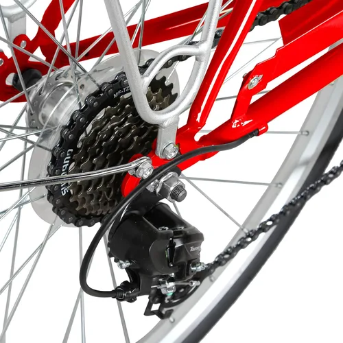 Miniatura 4 de Tracer Osaka - Bicicletas híbridas, marco de acero, Shimano Nexus Inter 3/7 velocidades, agarre marrón asiento marrón, bicicleta de carretera, Rojo