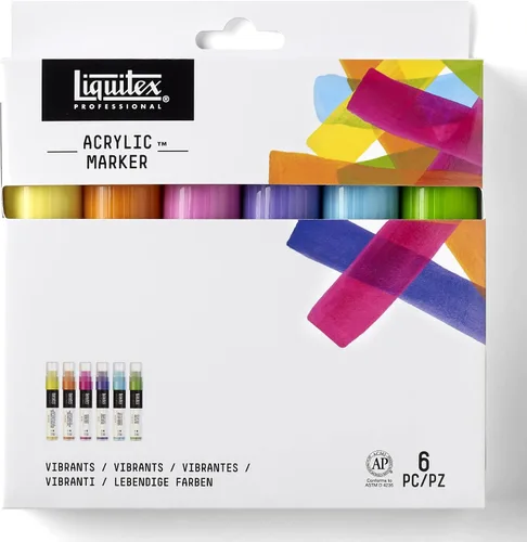 Miniatura 6 de Liquitex, set de 6 marcadores anchos para pintura profesional.
