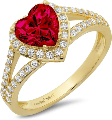 Solitario de corte de corazón de 1,72 quilates con halo dividido de vástago natural de granate rojo escarlata VVS1 diseñador moderno anillo de