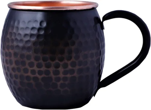 Miniatura 7 de STAGLIFE Tazas negras de 16 onzas de cobre puro para beber regalos para él en aniversario, tazas de cobre genuino para mulas de Moscú martilladas