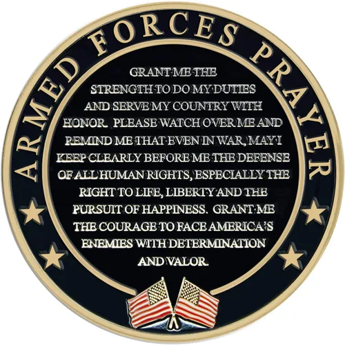 Miniatura 4 de Moneda de Oración de las Fuerzas Armadas de la Fuerza Aérea - Moneda de Desafío del Valor de la USAF - Regalos para la Fuerza Aérea - Negocio Usmc