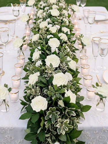 Miniatura 85 de N&T NIETING Flores artificiales, rosas artificiales de color rosa intenso, 50 piezas de flores falsas con tallo para ramos de boda DIY, centros