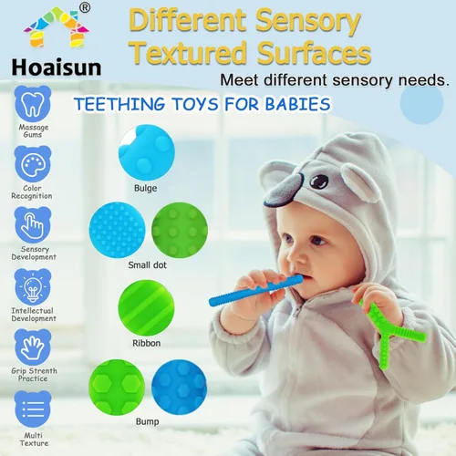 Miniatura 4 de Juguetes sensoriales masticables para niños autistas, paquete de 4, pajitas de dentición de silicona para autismo, TDAH, SPD, mordeduras