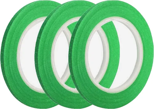 ANCIRS Paquete de 3 cintas para pintores verdes de 1/4 pulgadas x 60 yardas con acabado fino y borde de fácil extracción de 14 días (0.25 pulgadas