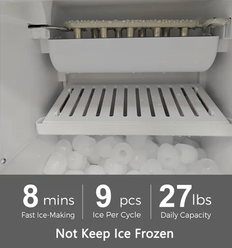 Miniatura 2 de IKT Dispensador de enfriador de agua 3 en 1 con máquina de hielo para botella de 5 galones, 27 libras en 24 horas, luz nocturna de 3 temperaturas
